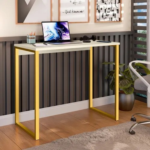 Escrivaninha Industrial Mesa Estudo Aparador Office Aço Mdf