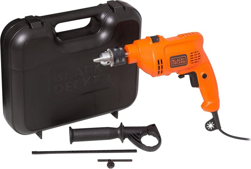 BLACK+DECKER Furadeira de Impacto 13mm - Alvenaria, Madeira e Metal - Com Maleta