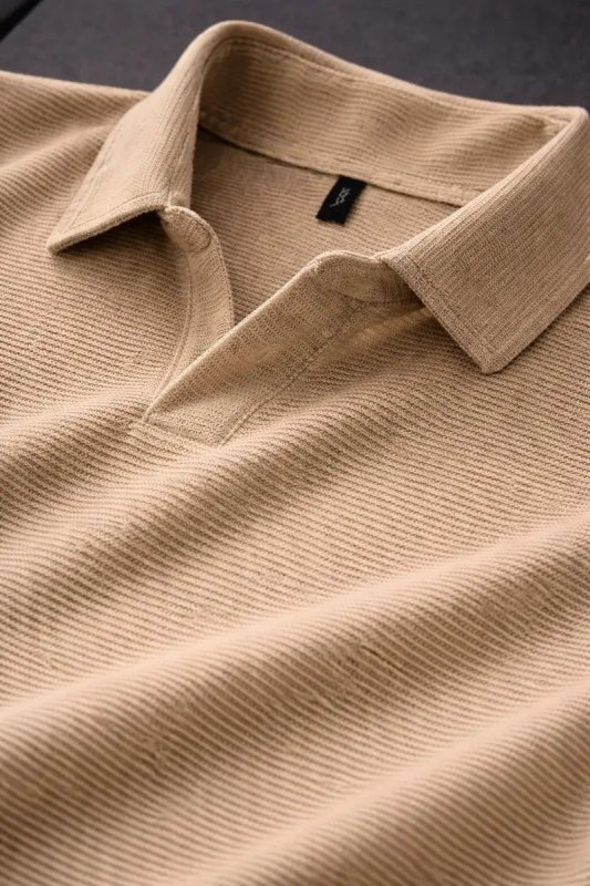 Camisa Polo Texturizada Sem Botão