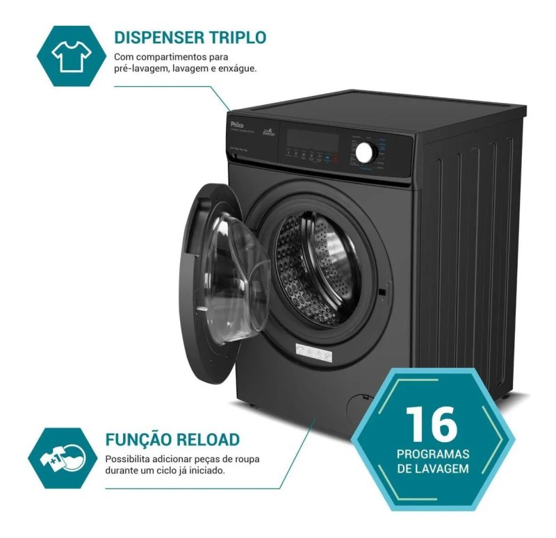 Philco Lava e Seca 11kg Interver Plus - 16 Programas