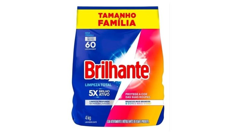 Lava-Roupas em Pó Brilhante 4 Kg, Pacote de 1