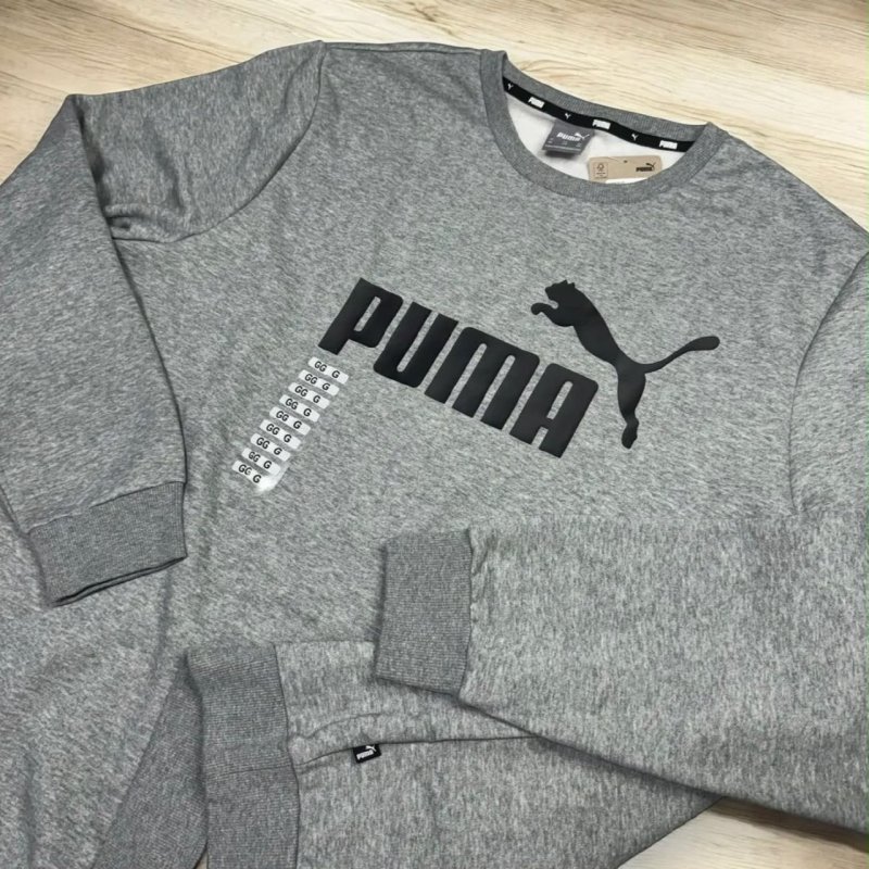 Moletom Masculino Essentials No. 1 Logo Crew Puma M Medium Gray Heather