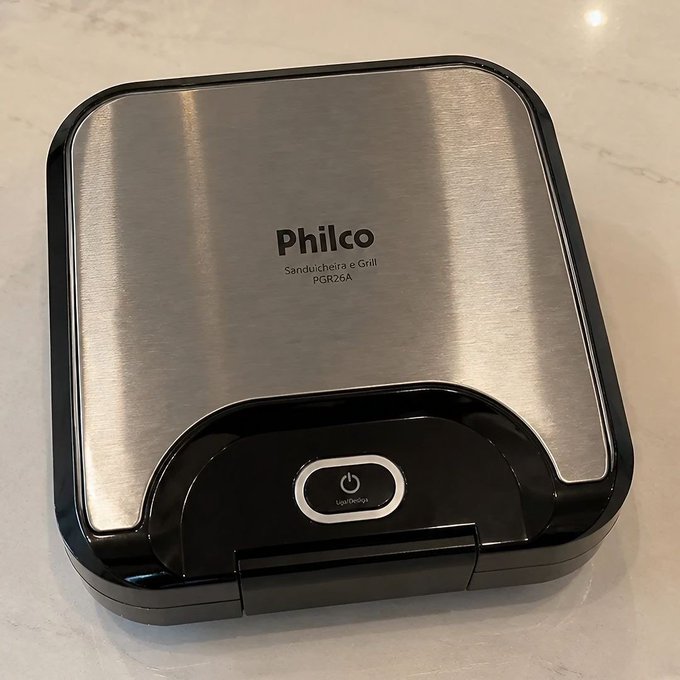 Grill e Sanduicheira Philco 2 Em 1 Inox PGR021 800W 127V + Frete Grátis