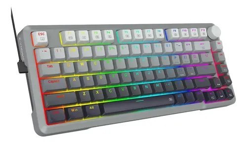 Teclado Gamer Switch Magnético 8000hz Rgb Anti-ghosting Total Keycaps Pbt Gradiente Trigger Ajustável 01mm Cinza Inglês Us