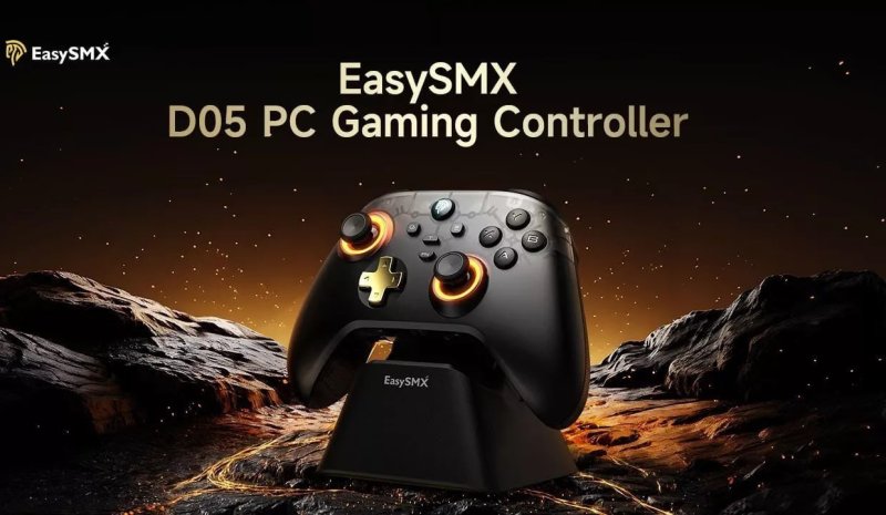 Controle Easysmx D05 com Dock Carregamento, RGB, Hall Effect