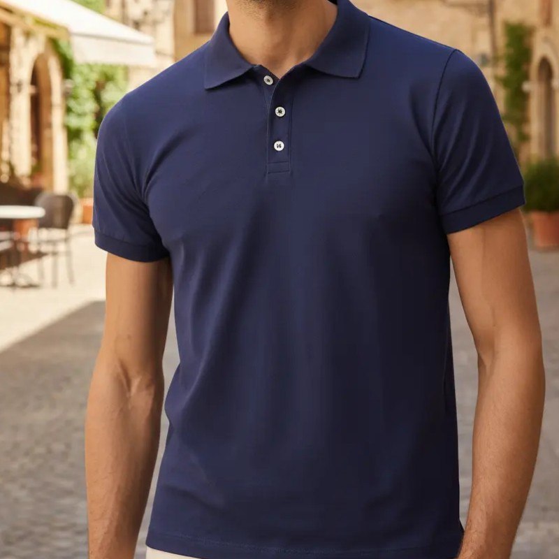 Camisa Polo Básica Masculina De Algodão Pima Opus