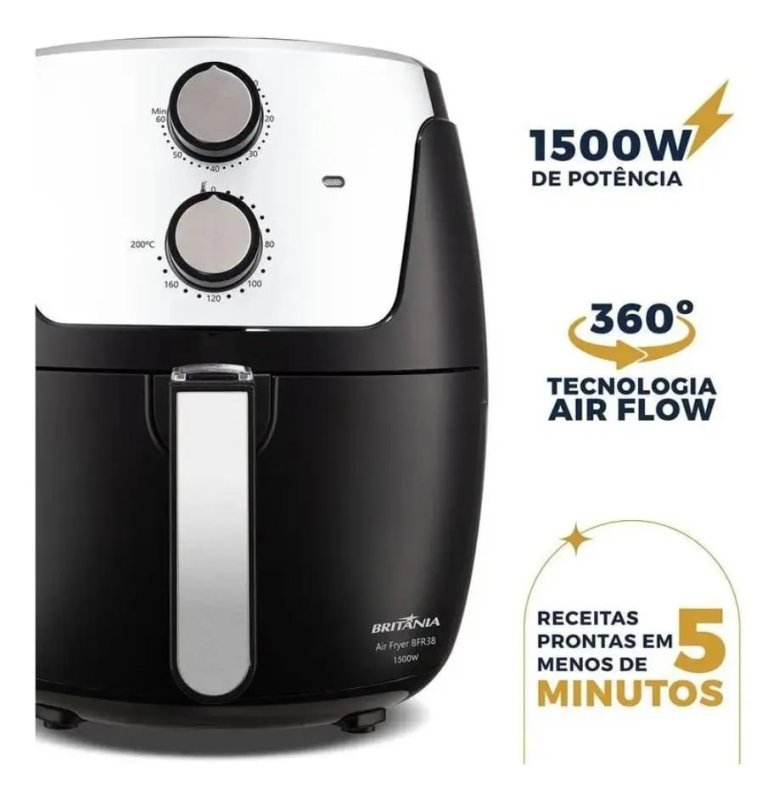 Air Fryer Britânia 4,2L Dura Mais 1500W BFR38 127V