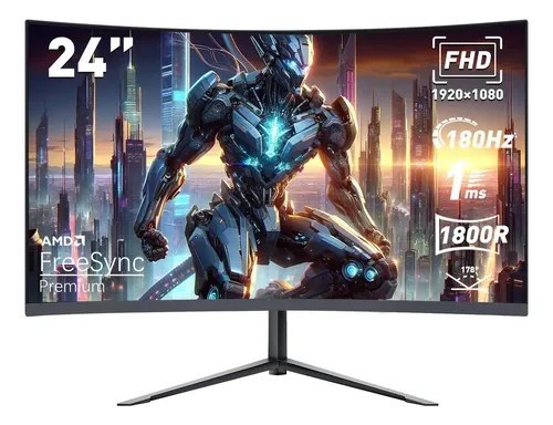 Monitor Gamer Curvo 24 Ips Full Hd 180hz 1ms Freesync Hdmi Preto 127/220v