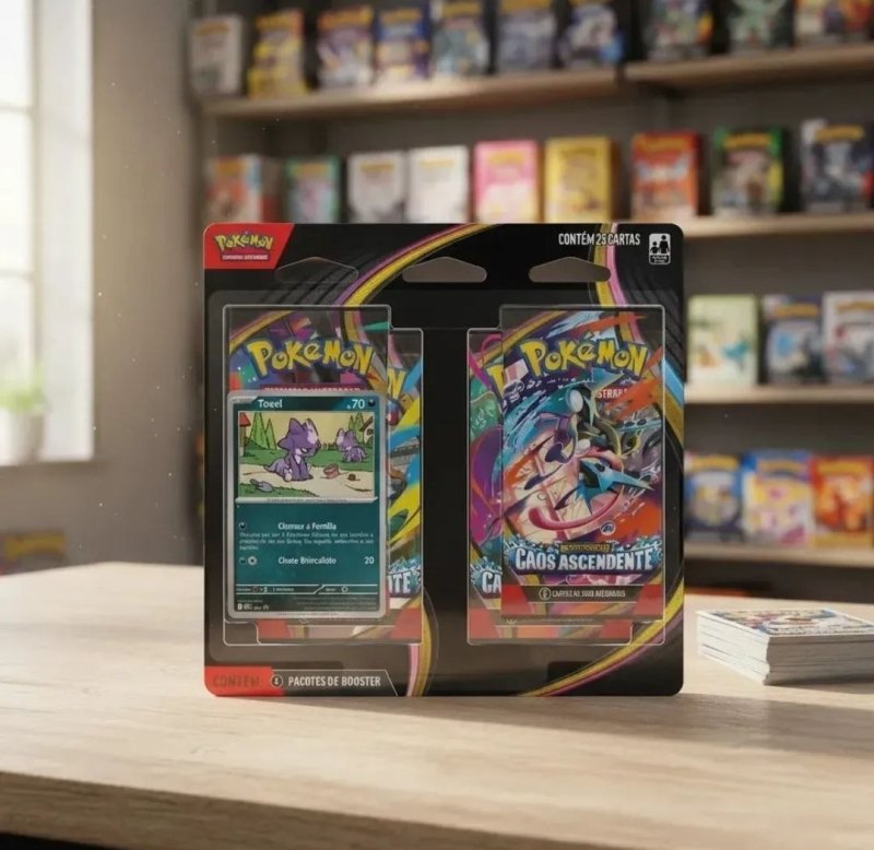 Blister Quadruplo Toxel Pokémon Caos Ascendente Tcg Copag (Contém 25 cartas)