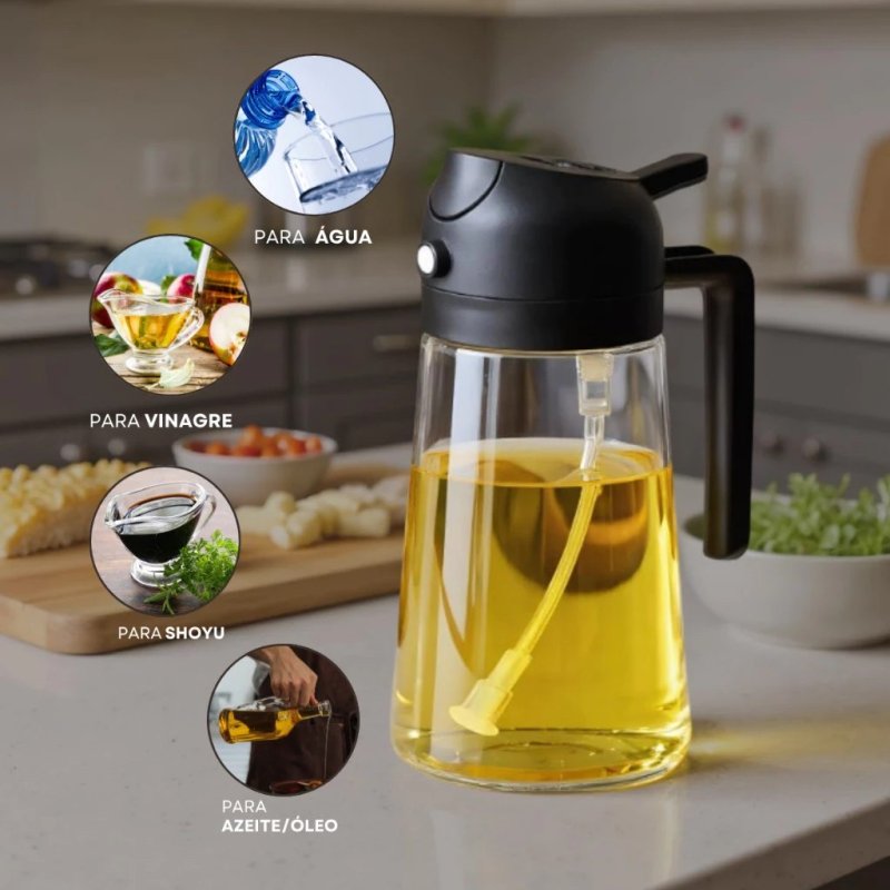 Borrifador De Azeite E Vinagre Vidro Galheteiro 500ml
