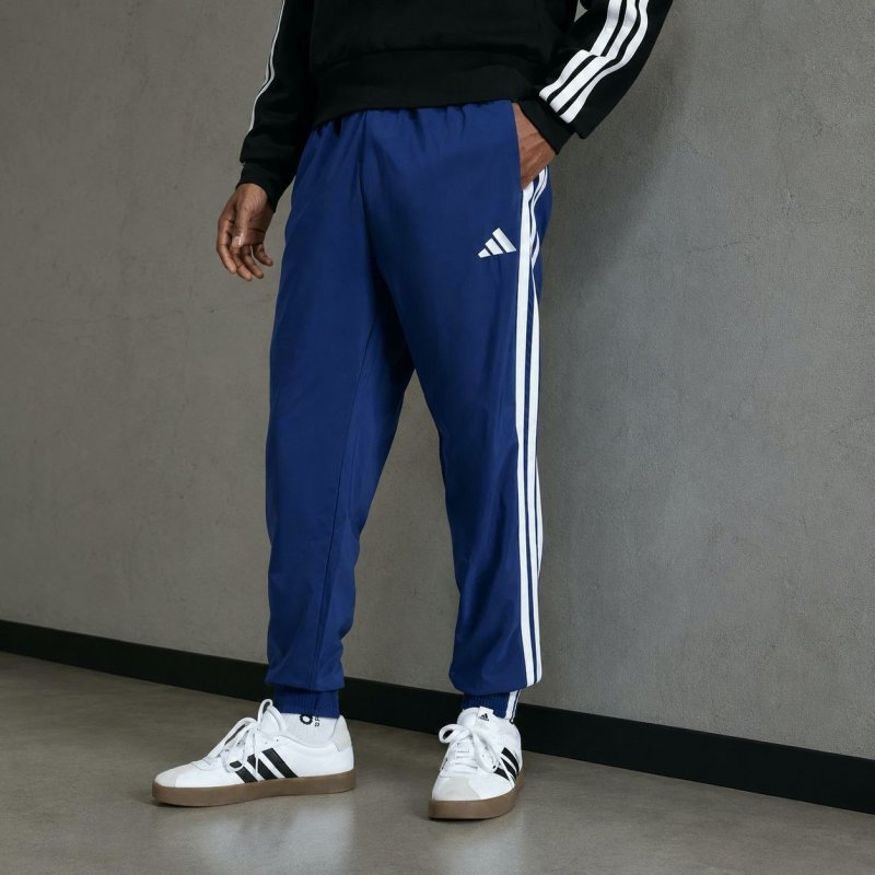 Calça Masculina Essentials Três Listras adidas Azul Lisa M