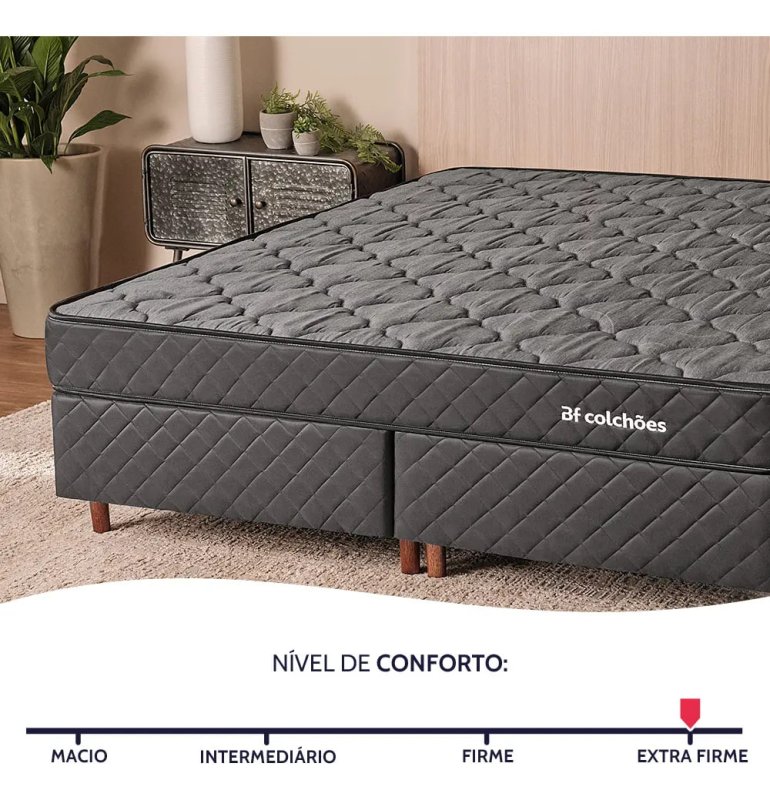 BF Colchões Casal Ortopédico Espuma D45 Extra Firme 138x188x17cm