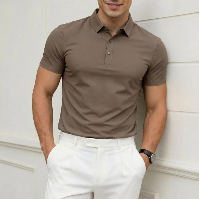 Camisa Camiseta Gola Polo Tecnológica Poliamida Alto Padrão Marrom Gg