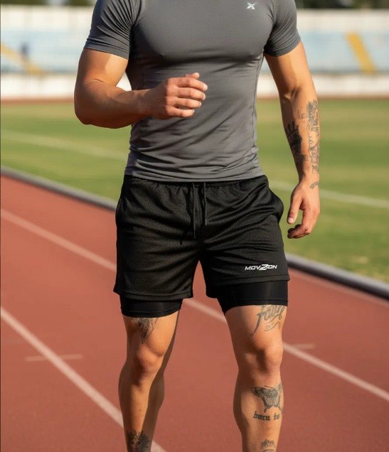 Kit 3 Shorts Masculino 2 Em 1 Dry Fit Academia Anti Odor