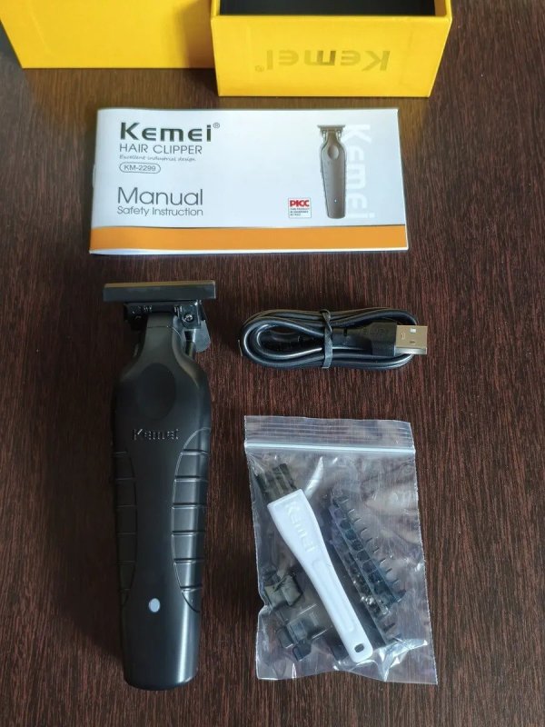 Máquina De Acabamento Corta Cabelo Profissional Kemei 2299 P