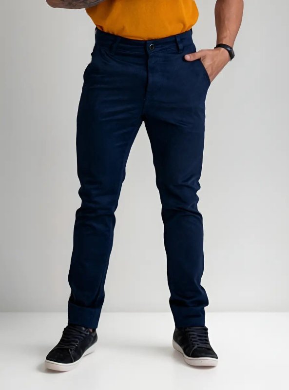 Calça Sarja Social Masculina Esporte Fino Com Elastano