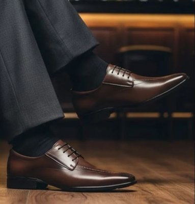 Sapato Social Masculino Confortável Clássico Elegante Marrom