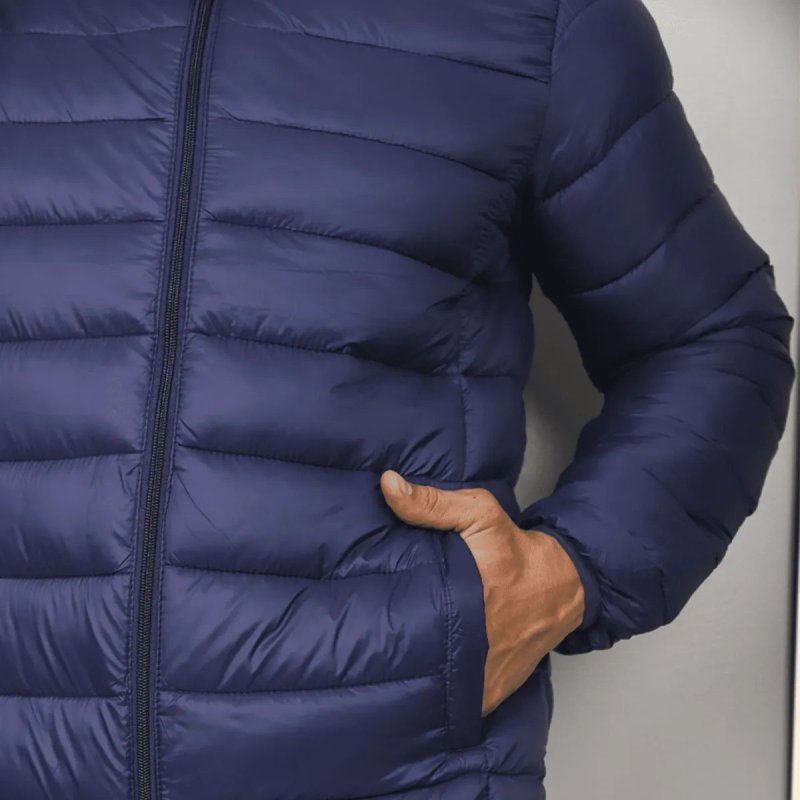 Jaqueta Masculina Gola Curta Impermeável Com Punho Elástico