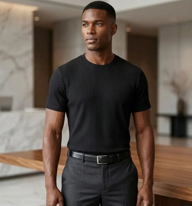 Kit 3 Camisetas Masculina Canelada Americana Gola Careca