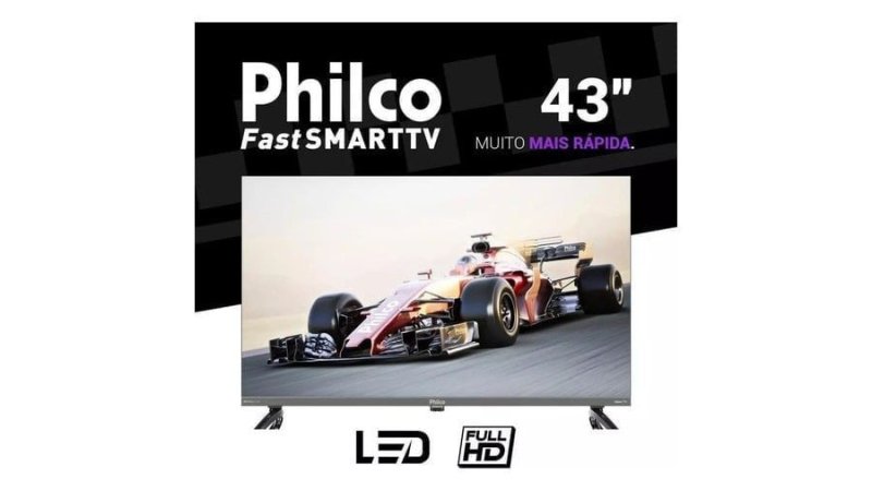 Smart Tv 43" Philco Qled HDR10 Roku Tv P43KRBGPCR
