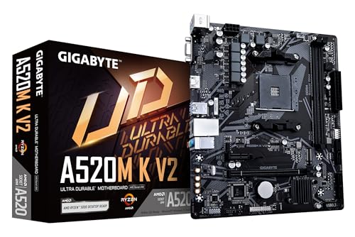 Placa Mãe Gigabyte A520M K V2 (AM4/2xDDR4/HDMI/D-Sub/M.2/USB 3.2)