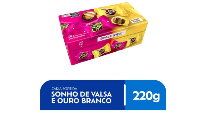 Caixa Sonho de Valsa e Ouro Branco Sortidos 220g