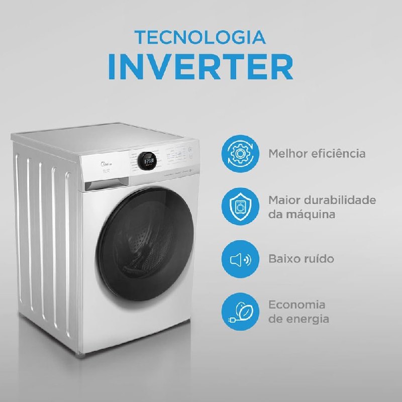 Midea Lava e Seca 11kg Slim HealthGuard Conectada - Branca 110V