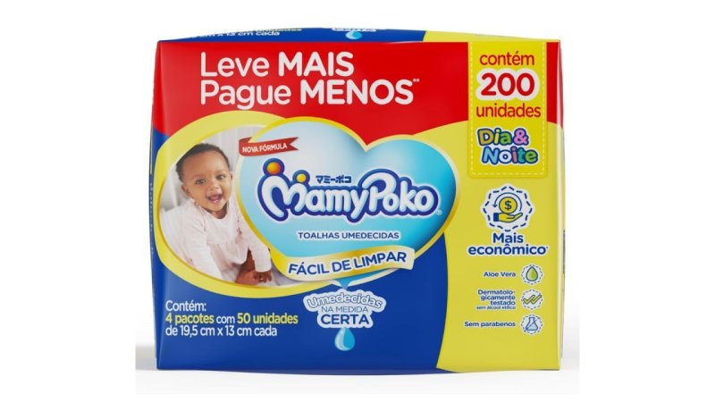 Lenços Umedecidos MamyPoko Dia&Noite 200 un.