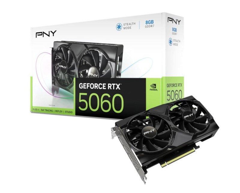 Placa de Vídeo PNY RTX 5060 8GB Dual Fan