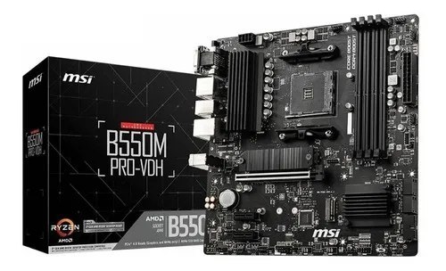 Placa-mãe Msi B550m Pro-vdh Am4 Hdmi Vga Dport Preto