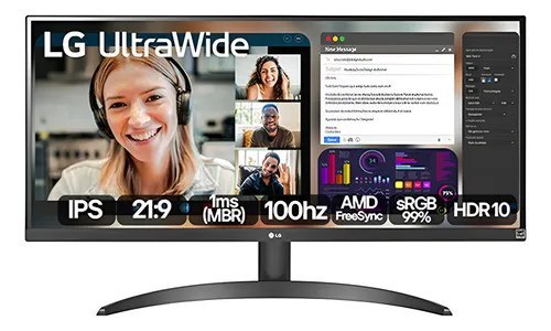 Monitor LG Ultrawidetm - Tela Ips De 29 100hz - 29wq500 Preto 127/220v