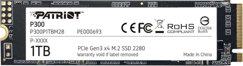 SSD PATRIOT P300 1TB M.2 2280 NVMe PCIE GEN3 x4