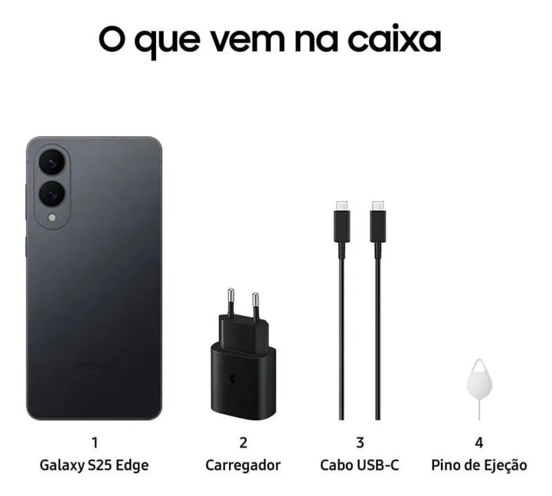 Celular Samsung Galaxy S25 Edge 5g, 512gb, 12gb Ram, Câmera Dupla De Até 200mp