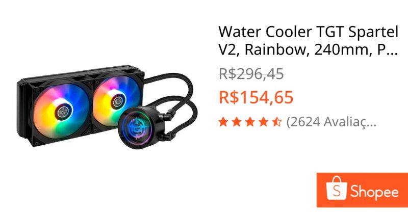 Water Cooler TGT Spartel V2, Rainbow, 240mm, Preto, TGT-SPLV240-BK01