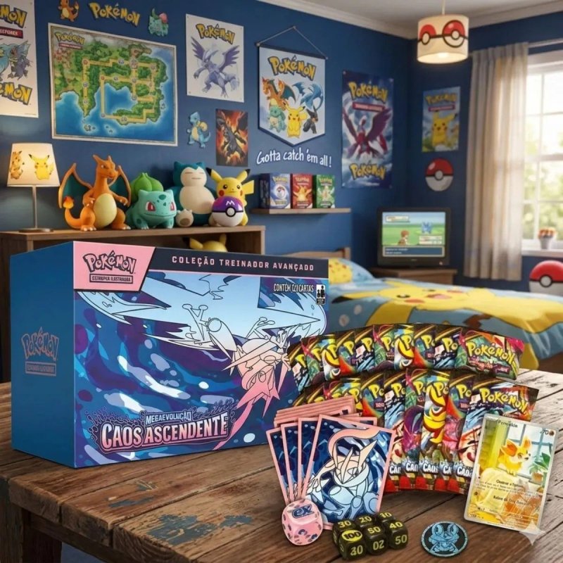 Pokémon Box Treinador Avançado Caos Ascendentes Copag Booster Box Treinador Avançado Português + Frete Grátis