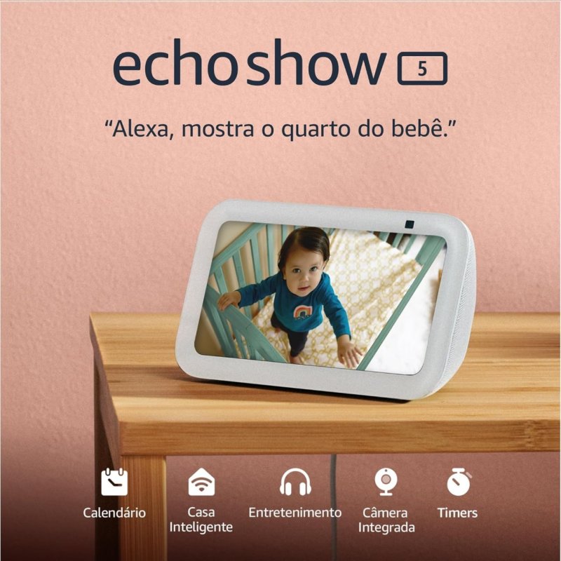 Echo Show 5 - Smart Display com Alexa, Som 2x Mais Potente - Branco