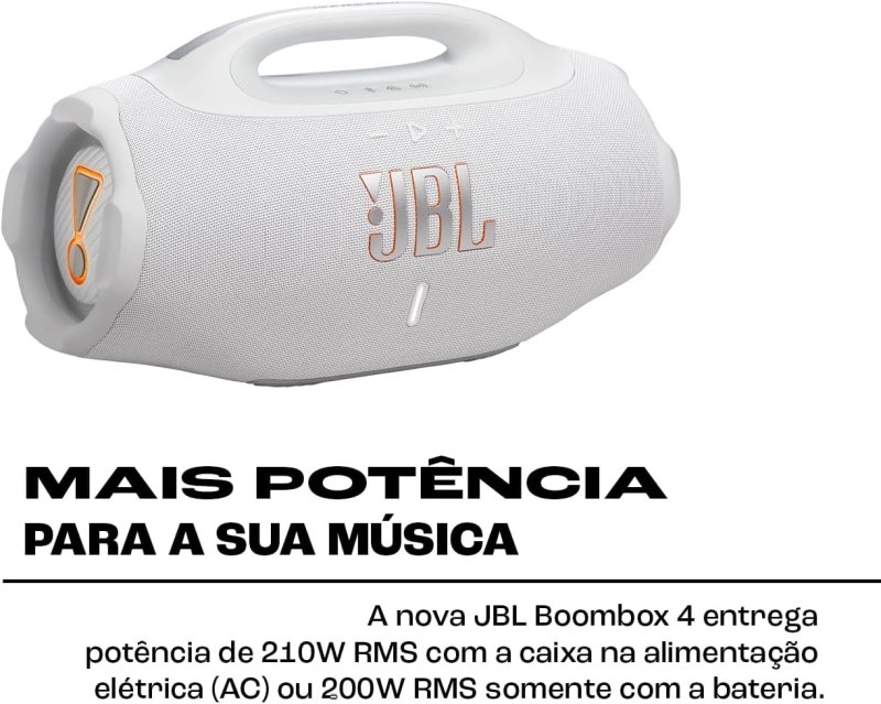 JBL Boombox 4 Bluetooth - Preto - Som Pro, Bateria 34h, IP68