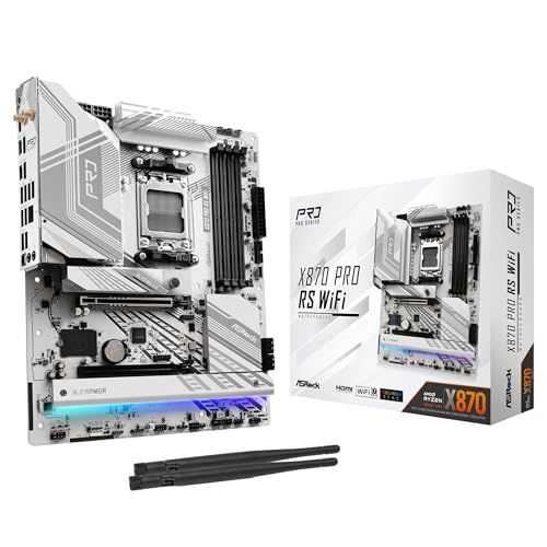 ASRock Placa mãe X870 Pro RS WiFi AMD Ryzen Socket AM5 ATX USB4 DDR5 8000 MHz 256 GB SATA3 6,0 Gb/s
