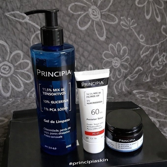Kit Principia Skincare - Gel de Limpeza GL-02 + Protetor Solar PS-01 FPS 60 + Creme Hidratante CH-01 + Frete Grátis