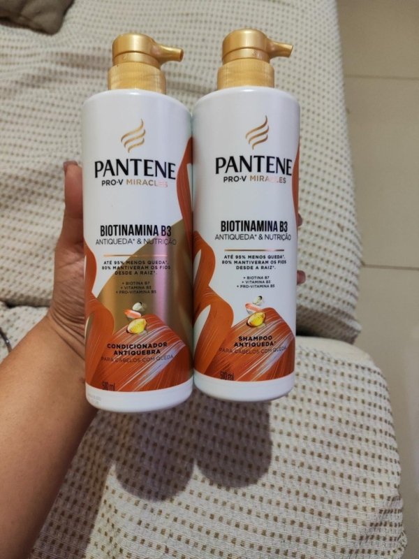 KIT Shampoo + Condicionador Pantene Antiqueda e Nutrição Biotinamina B3 510ml