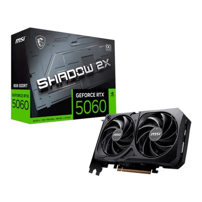 Placa de Vídeo MSI RTX 5060 8GB GDDR7 128Bits Shadow 2X OC