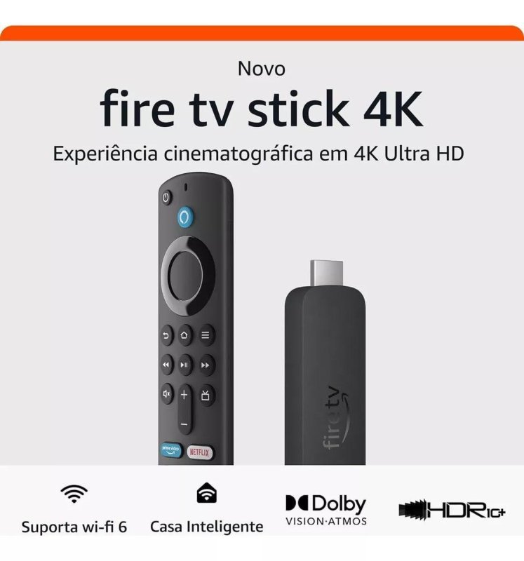 Amazon Fire Stick 4k Wi-fi 6 Alexa Por Voz Inteligente C Preto De Voz