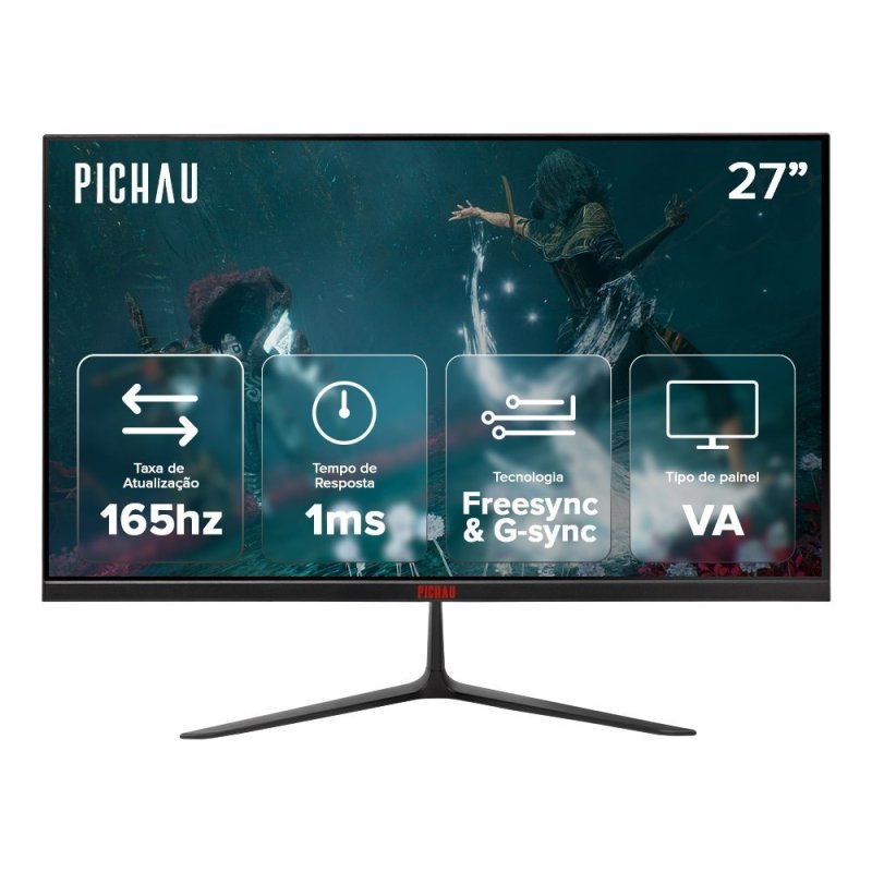 Monitor Gamer Pichau Athen V3 Ultra, 27 Pol, VA, QHD, 1ms, 165Hz, FreeSync, HDMI/DP, PG-ATH27V3U-BL02