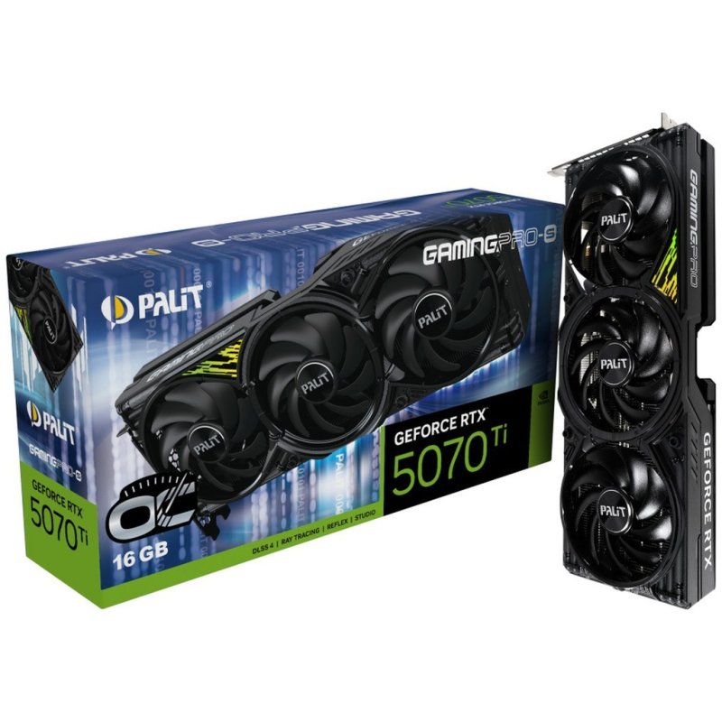 Placa de Vídeo Palit GeForce RTX 5070 Ti OC GamingPro-S, 16GB, GDDR7, 256-bit