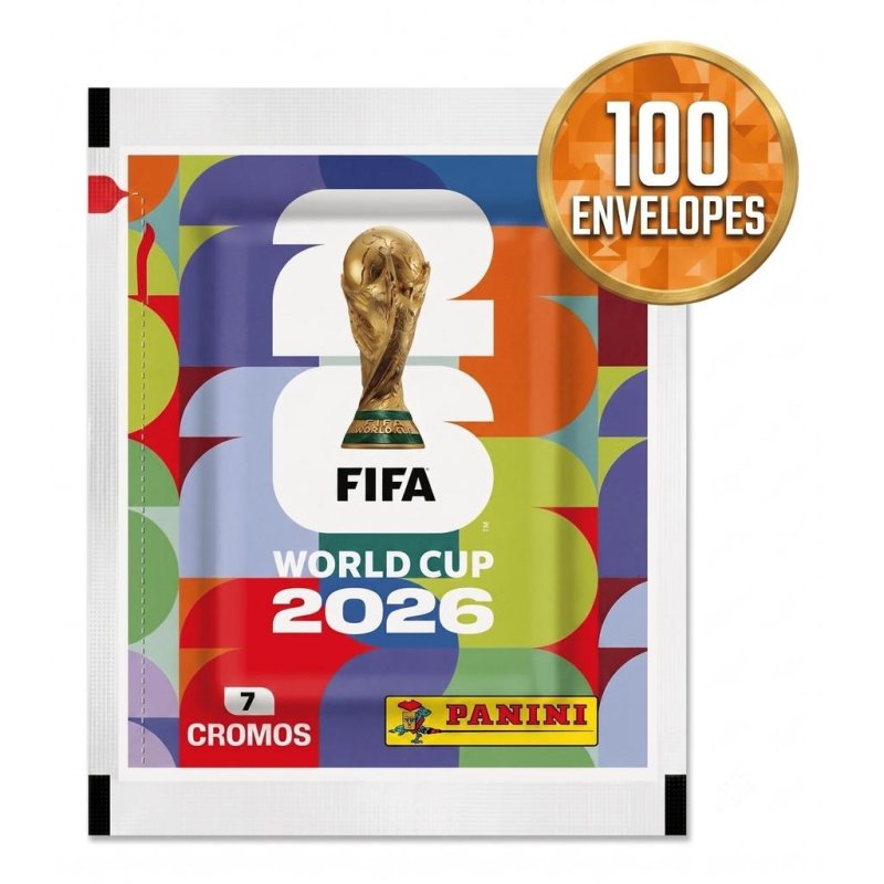 700 Figurinhas Panini da Copa do Mundo 2026 100 Envelopes com 7 Figurinhas Display