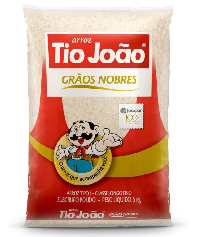 Arroz Branco Tio João Grãos Nobres 5Kg