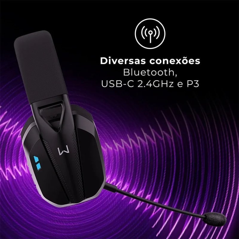 Headset Gamer Wireless Warrior - Ph704 Preto