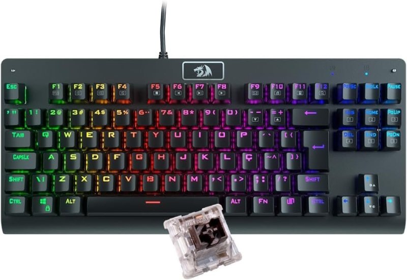 Redragon Dark Avenger K568-2 RGB - Switch Brown - Teclado Mecânico Gamer