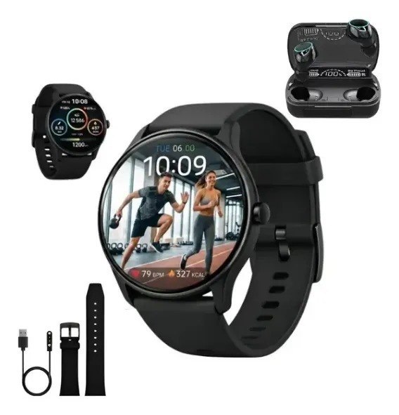 Smartwatch Redondo Original com GPS e Fone