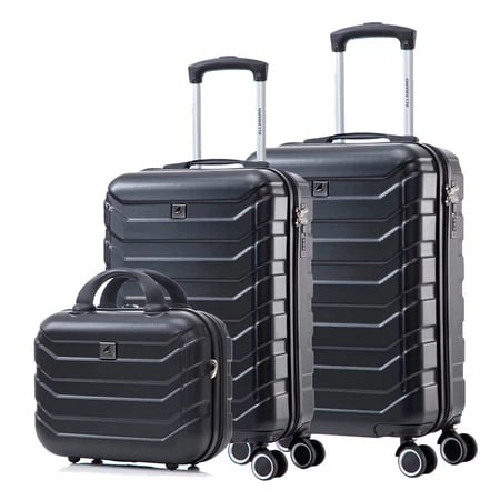 Kit 3 Unidades Mala Bordo Viagem Com Frasqueira Padrão ANAC Rígida ABS